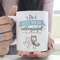 Mugffins puodelis Valentino dienai (ich Liebe Dich) - Du bist Mein Lieblingszufall - juokingi kavos puodeliai kaip dovana draugams
