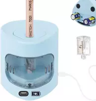 Jijicz elektrinis pieštukų drožtukas, 6-8 mm, maitinamas usb ir baterijomis, mažas drožtukas, elektrinis automatinis pieštukų drožtukas su konteineriu vaikams, menininkams, mokytojams, elektrinis pieštukų drožtukas, mėlynas
