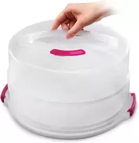Metaltex torto dėklas su reguliuojamu aukščiu, polipropilenas, balta/skaidri, skersmuo 30 cm, reguliuojamas aukštis nuo 8 iki 15 cm