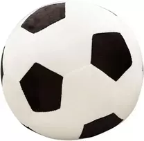 Xzjmy Futbolo pliušinė pagalvėlė, kimštas sportinis žaislas, dekoratyvinė apvali didelė futbolo pagalvė, 3d kamuolio formos pagalvė, dovana mergaitėms ar berniukams (juoda ir balta, 28 cm)