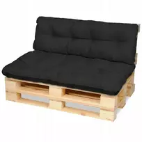 120x80+120x38 pagalvėlė baldams iš palečių, juoda