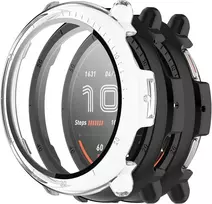 Conapika dėklas, skirtas Amazfit Active 2 su grūdintu stiklu, 2 vnt., pilnas padengimas, smūgiams atsparus Tpu stiklo apsauginis dėklas, itin plona ekrano apsauga, įbrėžimams atsparus apsauginis dėklas, juodas +