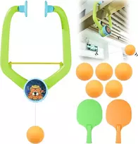 Onenine treniruoklio stalo teniso rinkinys pakabinimui, ping pong žaidimas ant durų rėmo, reguliuojamas ping pong žaidimas ant durų, stalo teniso priedai vaikams ir suaugusiems, nešiojamas stalo teniso raketės rinkinys