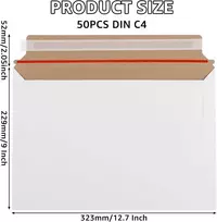 Zofun 50 din a4 kartoniniai vokai, a4 vokai, 229 x 324 mm a4 formato vokai pagaminti iš tvirto kartono, kartoniniai vokai, pilni kartoniniai maišeliai brošiūroms, nuotraukoms, paveikslams, sieniniams kalendoriams