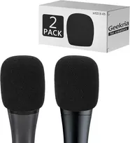 Geekria putų apsauga nuo vėjo, suderinama su Sennheiser E 935, E 945, E 835, E 845-s mikrofonais, antipop putų uždangalas, mikrofono apsauga nuo vėjo, putų filtras (juodas/2 vnt.)