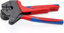 Kelioninis Knipex replės crimpavimo sistemai su keičiamais crimpavimo įdėklais, daugiasluoksnėmis rankenomis, poliruotos, 200 mm, 97 43 66 evo