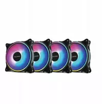 Prolimatech 4 vnt. Argb korpuso ventiliatorių Progaming 120 mm + Pwm valdiklis ir nuotolinio valdymo pultas, juodas