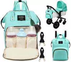 Krepšys-kuprinė vežimėliui, organizatorius mamai ir tėčiui 3in1