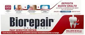 Biorepair, greitai jautrumą mažinanti dantų pasta - mažina dantų jautrumą ir numalšina jautrių dantų skausmą per 30 sekundžių, apsaugo ir atstato emalį, be fluorido, 60 ml