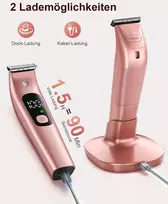 Rolgno elektrinis skustuvas moterims, Ipx6 atsparus vandeniui ir nekenksmingas odai, elektrinis kūno trimeris moterims su Usb įkrovimo stotele, skirtas sausam/šlapiam skutimui, skirtas kojoms/rankoms/veidui