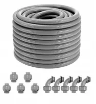Vevor gofruotas žarna 30,5 m pilka Pvc lanksti žarna 8,8kg gofruoto vamzdžio