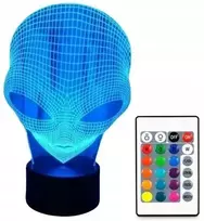 3d Led Ufo Alien Naktinė Lempa su Nuotolinio Valdymo Pulteliu