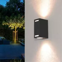 Licht-erlebnisse Aalborg modernus sieninis šviestuvas aukštyn žemyn pilkas antracito aliuminis Ip44 Gu10 sieninis prožektorius lauko namų sodui