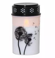 Carbaline Star Trading Led žvakė Dandelion balta 12cm 2500h su baterijomis Ip44