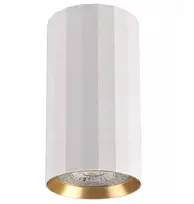 Lubinis šviestuvas Goldlux Nicea, 1xgu10, 10cm, baltas/auksinis