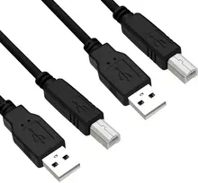 2 x usb spausdintuvo kabelis, 1.8 metro, usb 2.0 tipo b kabelis, didelės spartos usb 2.0 kabelis tipo a į tipo b spausdintuvams ir skaitytuvams, tvirta konstrukcija užtikrina patikimumą ir apsaugą nuo trukdžių