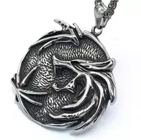 Zfsbrtl Vikingų 3d vilko karoliai, vyriškas nerūdijančio plieno skandinaviško vilko fenrir kaukolės pakabukas steampunk amuletas vintažiniai papuošalai