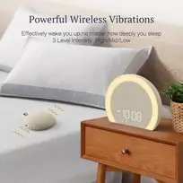 Anjank itin garsus vibruojantis žadintuvas, žadintuvas su 9 spalvomis, naktinė lemputė, 8 žadintuvo tonai, Usb-c įkrovimo stotelė, 0–100 % reguliatorius, skaitmeninis Led dvigubas žadintuvas vaikams, giliai miegantiems, sunkiai keliamiems