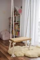 Stilingos ąžuolinės sūpynės XSMALL 40 cm ant virvių vaikams