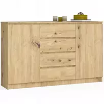 Akord Aukšta komoda 160 cm 2 durų 4 stalčių talpi spintelė svetainei Ąžuolas Artisan