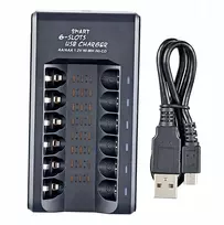 Universalus Aa/aaa akumuliatoriaus įkroviklis, efektyvus, su apsauga nuo perkrovos, Usb Smart 6 lizdų automatinis