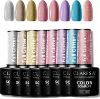 Claresa hibridinis nagų lakas full glitter rinkinys 8x5g lakas su blizgučiais