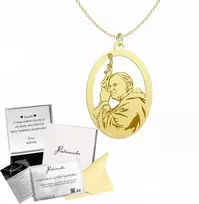 Auksinis pakabukas Jonas Paulius Ii Grandinėlė 925 Dovana Papuošalai Graviravimas Nemokamai