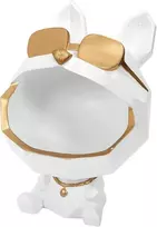 Consortium Menager Parisien Deco Factory - Hd1321 šuo su akiniais, balta, 23 cm skulptūra