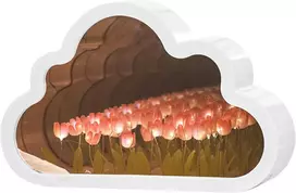 Luolety led veidrodinė lempa tulip cloud, 20 romantiškų gėlių debesies lempa, veidrodinis naktinis šviestuvas, pasidaryk pats tulpių stalinė lempa, rankų darbo šviesos dekoracija, ornamentas poroms, draugams (paruošta)