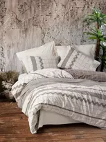 Patalynės komplektas Nuit Des Rêves Premium Ranforce dvigulis antklodės užvalkalų komplektas (200x200 cm), 100% medvilnė, ruda ir balta | 2 pagalvių užvalkalai (80x80 cm) | Galima skalbti skalbimo mašinoje, elegantiškas pigmentinis spausdinimas