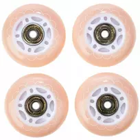 Orange 4x Šviečiantys Led riedučių ratukai Raven Mireia Oranžinis 70mm Pu
