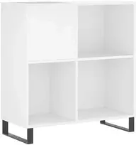 Vinilinė plokštelė Vinilinių plokštelių spintelė, balta, 84,5x38x89cm, mediena