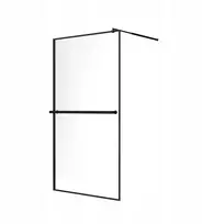 Dušo sienelė stiklas 8mm Walk-in 90cm juoda pakaba stiklas esg Loft