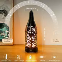 Trirocks Nešiojamas belaidis lauko žibintas, maitinamas baterijomis, įkraunamas stalinė lempa, 3500 Mah Led baterija, 3 lygių jutiklinis reguliuojamas naktinis šviestuvas