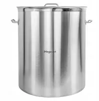 Mega-m Didelis nerūdijančio plieno gastronominis puodas su dangčiu, indukcinis, 198 l