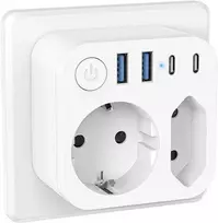 Prailginimo laidas su Usb-c, jungikliu, baltas