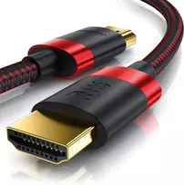 8k hdmi kabelis 2.1-4 m - 8k @ 60hz 4k @ 120hz dsc - hdtv 7680 x 4320 - uhd ii - hdmi 2.1 2.0a 2.0b - 3d - didelės spartos hdmi kabelis ethernet - raudonas