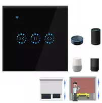 Wifi išmanusis jungiklis, skirtas Google Home & Alexa, juodas, su laikmačiu