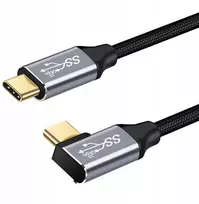 Usb C į Usb C vaizdo kabelis 90 laipsnių kampu, Usb 3.1 Gen2, 1 m