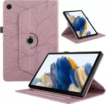 Tedtikjt dėklas, skirtas lenovo tab m10 plus (3-osios kartos) 10.6 colių 2022, pu odinis 360° pasukamas daugia kampų stovas, medžio planšetinio kompiuterio apsauginis dėklas, skirtas tab m10 plus (3-osios kartos) tb125 / tb128, rožinis auksas