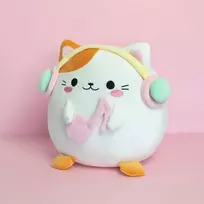 Balvi pūkuota kawaii melody balto katino pagalvėlė su minkštomis ir puriomis nailoninėmis ausinėmis