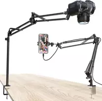 Overhead kameros trikojis [40 cm padidinimas] profesionalus kameros stovas lanksti šarnyrinė rankena stalo laikiklis su 3/8 colio sriegiu ir 3/8 colio į 1/4 colio varžtų adapteriu telefono vaizdo įrašymui tiesiogiai