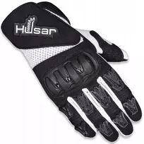 Husar Mx1 baltos tekstilinės motociklinės pirštinės