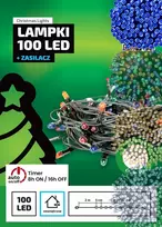 Okej Lux Kalėdinės lauko lemputės su laikmačiu 100 Led, 5 m ilgio virvelė. Tankios