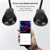 Kompiuterio kolonėlės Ashata Bluetooth garsiakalbis ant kaklo, belaidis nešiojamas laisvų rankų įranga, tikras 3d stereo garsas aplink kaklą, nešiojamas Bluetooth garso įrenginys namams ir (juodas)