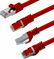 10m - reds - Cat.7 - tinklo kabelis patchcable lancable ethernet (komplektas) - 10gbase-t - 10000mbps - Cat7 S-ftp dvigubai ekranuotas Pimf 600mhz