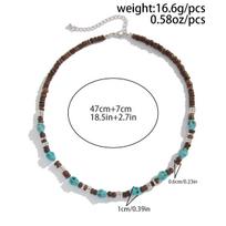 Men's Hip Hop Skull Handmade Bead Choker Necklace Retro Friends Wood Bead Jewelry Fashion Accessories Fashion Gifts 47cm
