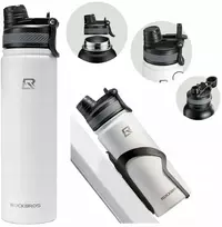 Rockbros Vandens butelis Terminis puodelis Dviračio 620 ml Gertuvė Termosas Baltas
