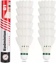 Badmintono kamuoliukai su dideliu stabilumu ir patvarumu, žąsų plunksnų kamuoliukai, 12 vnt.