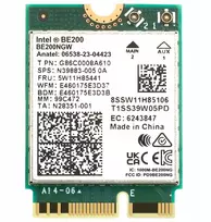 Belaidžio tinklo plokštė Intel Be200 Wifi 7 802.11ax 6ghz M.2 Pcie
